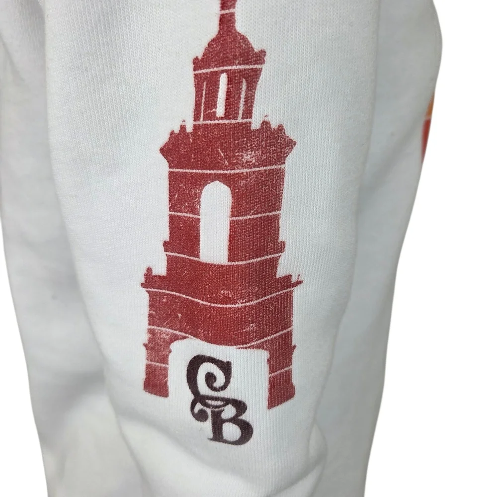 Casa Bonita Pullover Sweatshirt Womens XS White Yellow Red Crew Neck - Picture 3 of 11